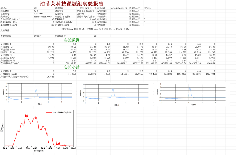 μgas1000 微量气体反应评价系统导出的实验数据